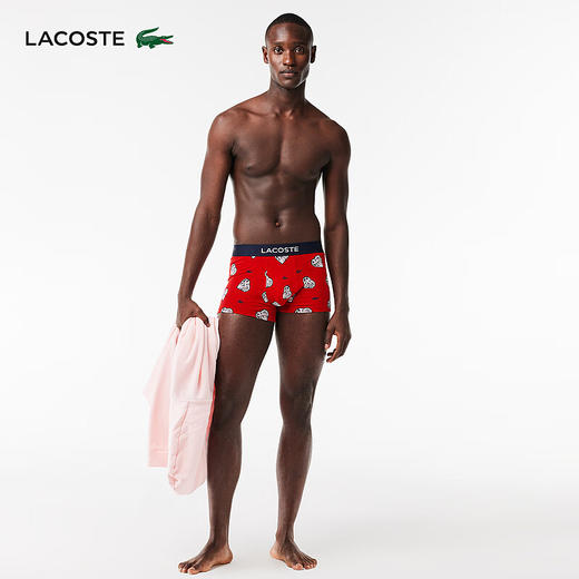 【海南专供价】Lacoste法国鳄鱼男士新款时尚舒适柔软平角内裤5H2184-10 商品图1
