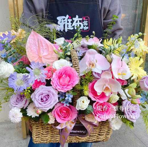 【美好生活】粉色系高端手提花篮，超大号高端大气款 商品图3