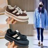 真皮小白鞋女2024春季新款撞色厚底板鞋休闲百搭德训鞋女运动女鞋 商品缩略图0