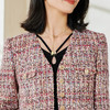 剩XL/XXL 米思阳2026春季新款名媛小香风粗花呢短外套拼接保暖搭配上衣0074 商品缩略图4