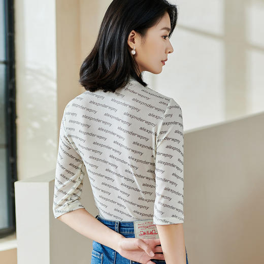 剩S 【字母印花T恤】2024春季新款时尚气质圆领百搭上衣0267 商品图5