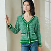剩M/L/XL/XXL 米思阳2026春季新款洋气休闲v领针织衫圈圈纱宽松拼接上衣女0058 商品缩略图3