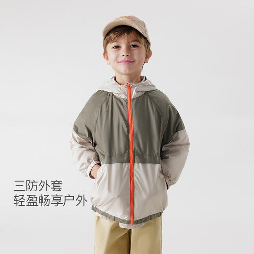【三防】马克珍妮男童山系户外色块拼接连帽外套儿童春装240008 商品图0