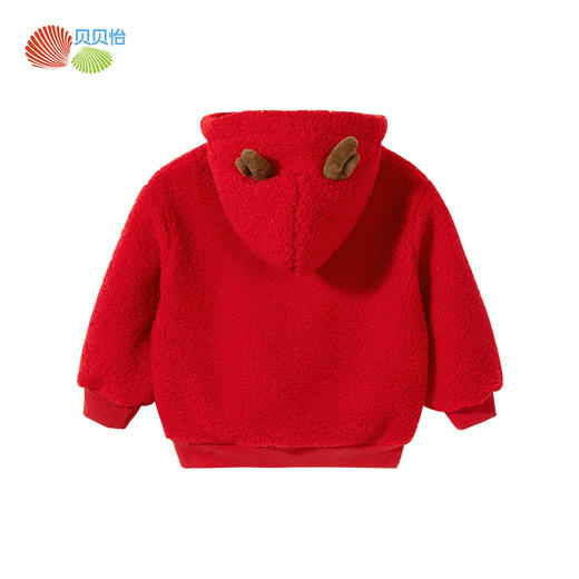 【国潮醒狮】秋冬男童连帽防风上衣中大童羊羔绒保暖百搭拜年卫衣ZB1DS023 商品图5