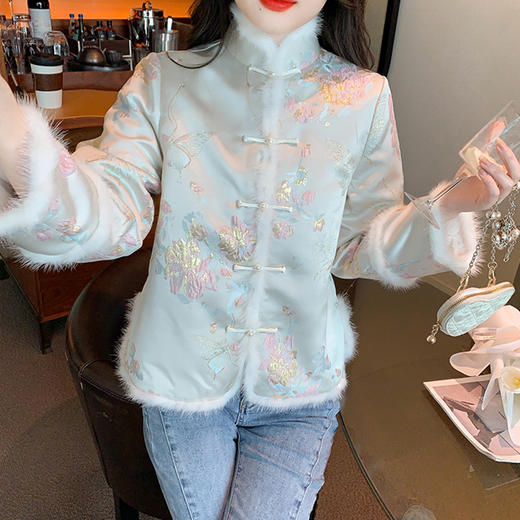 裁缝学苑AX158新中式立领复古棉服纸样女装改良旗袍式夹棉外套上衣样板 商品图1