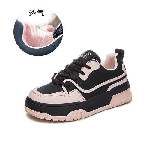 真皮小白鞋女2024春季新款平底拼色女鞋时尚休闲鞋百搭鞋子女板鞋 商品图5