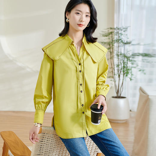 剩L 【气质衬衫】2024春季新款时尚减龄通勤百搭衬衣女5Q24AC0355 商品图3