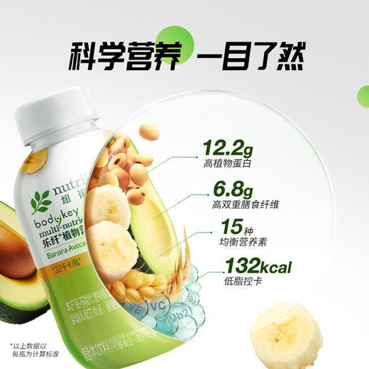 安利乐纤®植物营养蛋白代餐奶昔(香蕉牛油果味)[乐纤小纤瓶 商品图1