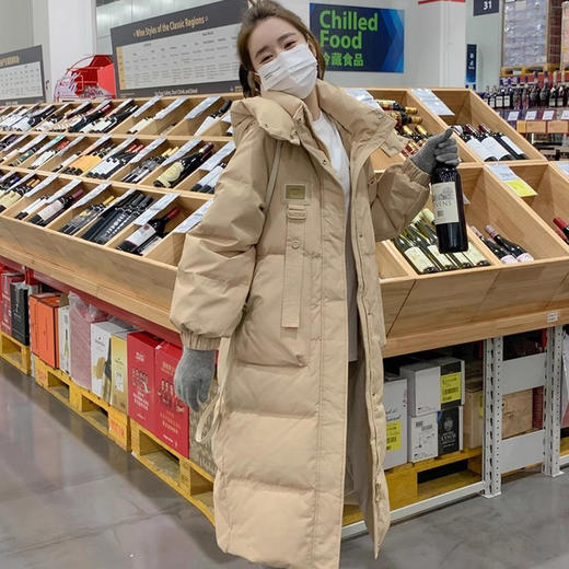 HS-2301冬季新款棉服女韩版宽松中长过膝羽绒棉衣小个子活帽加厚棉袄外套 商品图1