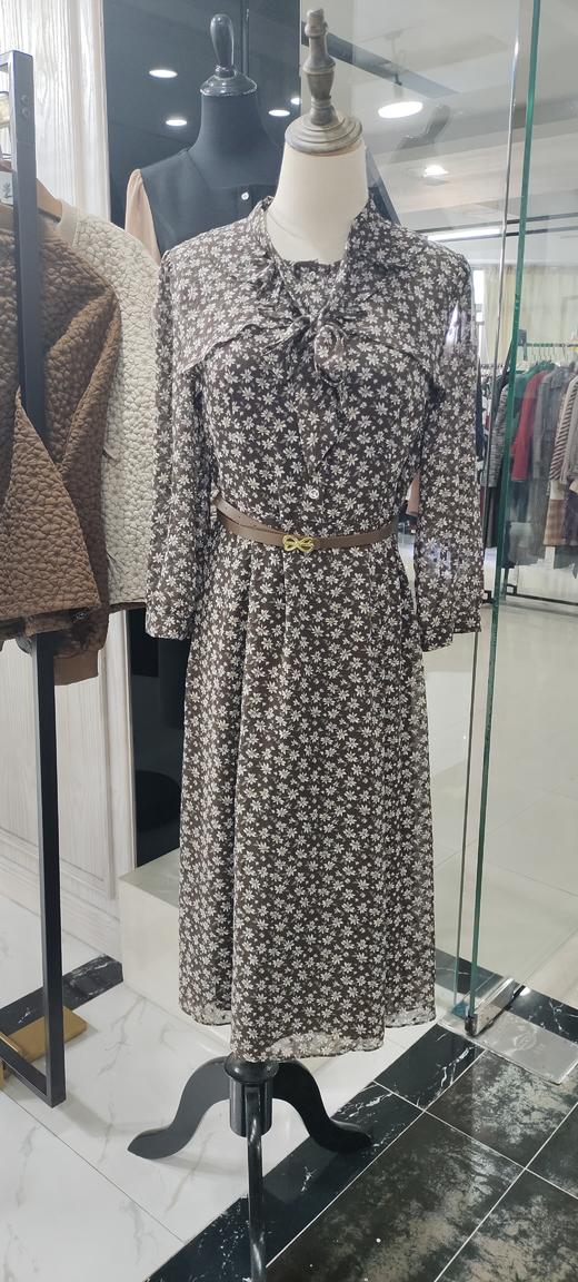 C6366     优雅知性气质修身显瘦碎花长袖连衣裙(花色衣实拍为准，特价不退换) 商品图2