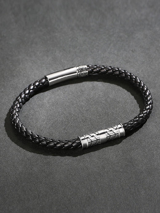 【远方手绳】Fanci范琦男士银手链编织串珠情侣手绳手链 商品图1