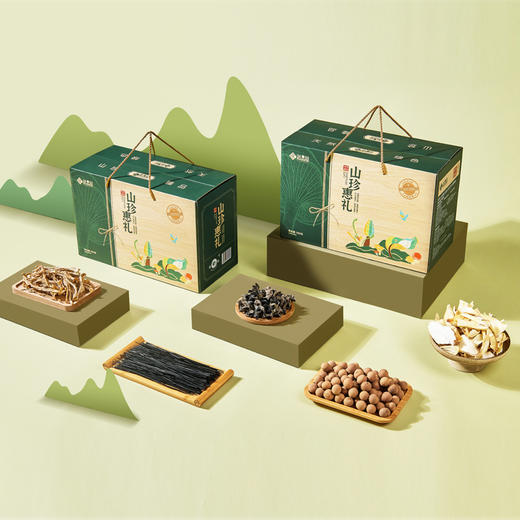 鲜品屋—1.08kg山珍惠礼礼盒 山珍干菌南北干货菌菇组合大礼包 商品图0