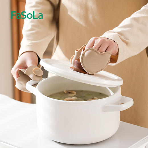 FaSoLa硅胶隔热手套厨房家用耐高温烘培神器烤箱微波炉防烫手夹 商品图2