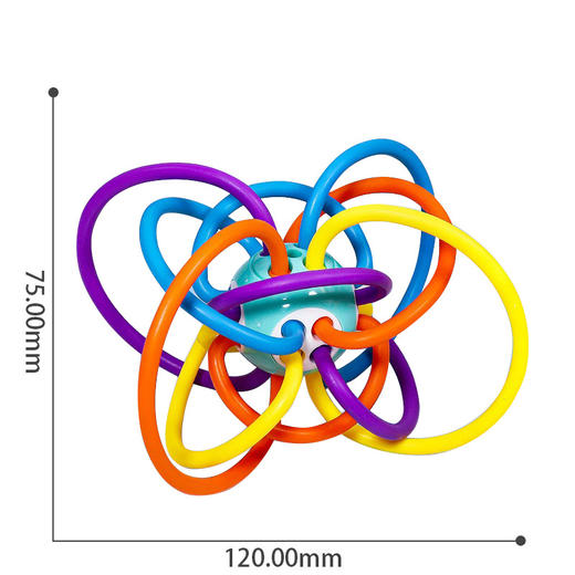 【缤纷撞色 启蒙baby期】婴幼儿曼哈顿球 宝宝牙胶磨牙手抓球咬咬乐摇铃床铃0-3岁婴儿玩具 商品图14