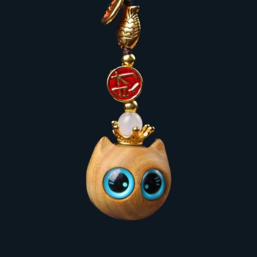 镂空皇冠猫咪香囊°绿檀小挂件 商品图0