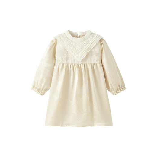 【高定系列】 英氏童装长袖连衣裙复古宫廷风桑蚕丝女宝春夏裙子 商品图4