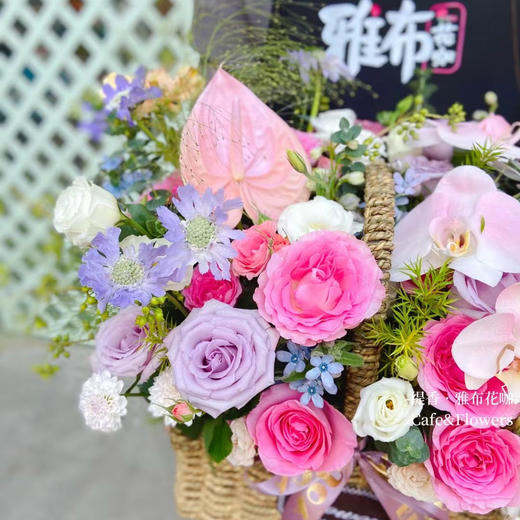 【美好生活】粉色系高端手提花篮，超大号高端大气款 商品图1