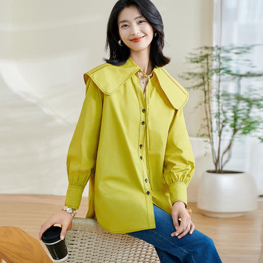 剩L 【气质衬衫】2024春季新款时尚减龄通勤百搭衬衣女5Q24AC0355 商品图1
