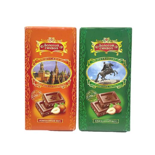 （买一送一）俄罗斯可瑞迩牌花生榛子味牛奶巧克力80g 商品图0