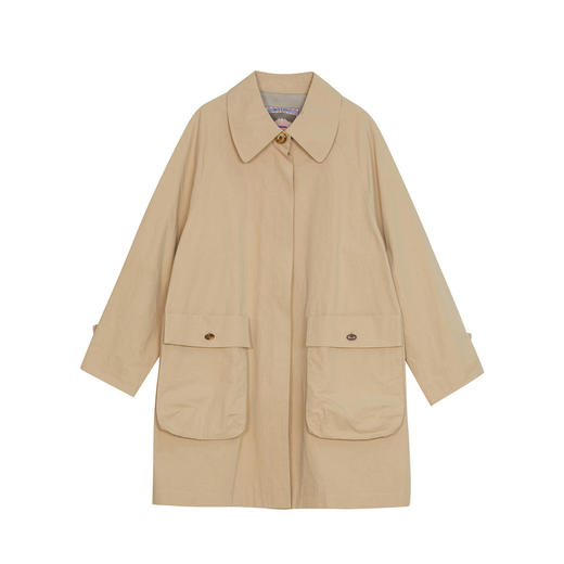 谜底大廓形风衣女2024春新款时尚简约大口袋中长款外套241ME0069 商品图4