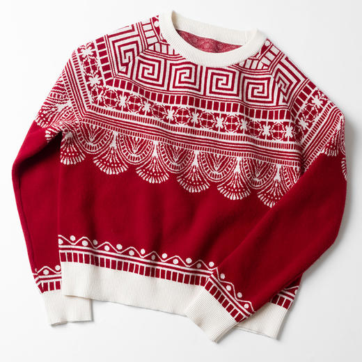 【现货】中国风元素喜庆 节日略宽松毛衫 商品图0