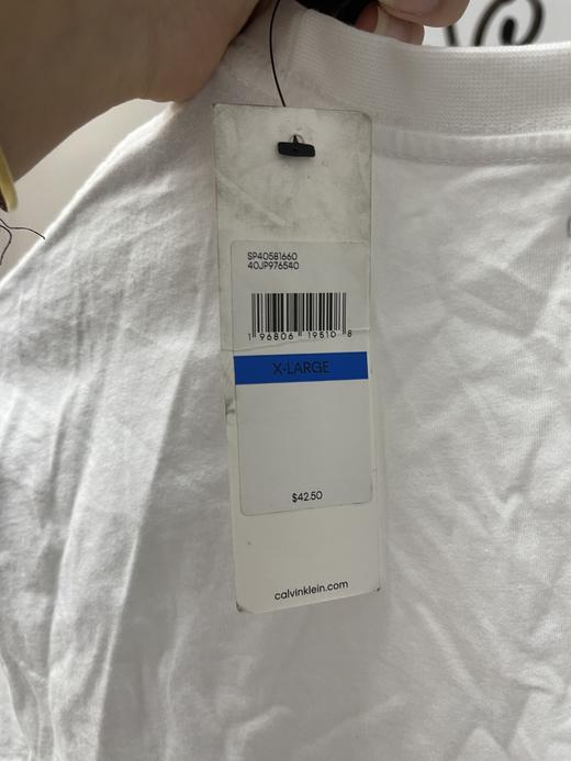 瑕疵Calvin Klein/CK 男士大LOGO字母印花透气纯棉短袖T恤 商品图2