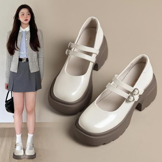 ZHRjk乐福鞋女2024春季新款软皮平底休闲爱心双带浅口玛丽珍单鞋 商品图4