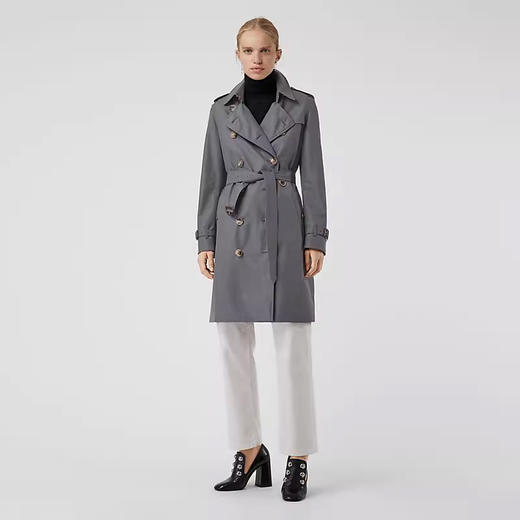 BURBERRY 巴宝莉 女士肯辛顿版型 - Heritage Trench 风衣 灰色 4073372 03200 商品图3