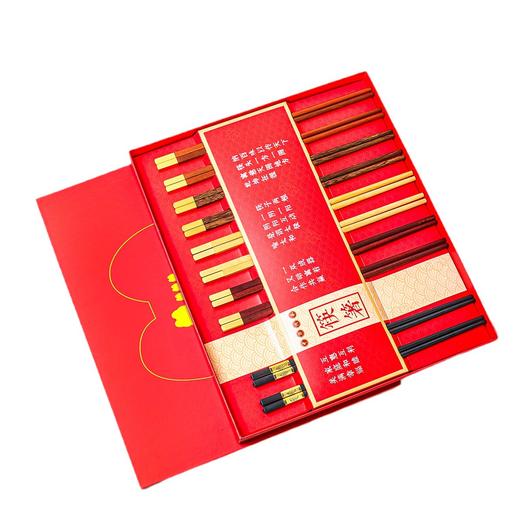 【新年限定❗️福筷礼盒套装】蛇年开门红，十全十美中式大气礼品❗️红木鸡翅木福合金筷子随手礼新年礼盒年货礼盒 商品图5
