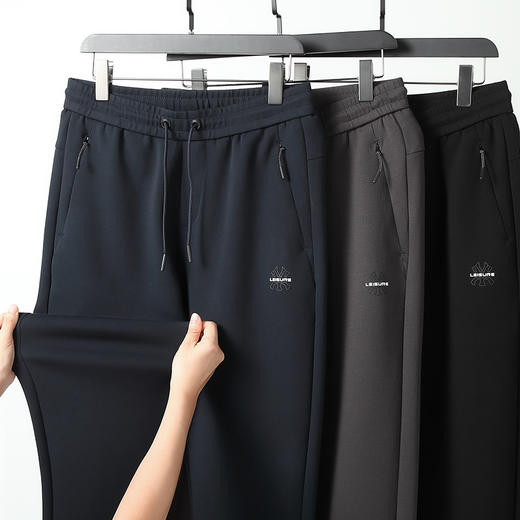 【新款DK】大依优型大码束口休闲裤弹力松紧腰加肥加大宽松舒适运动裤男装裤子卫裤针织长裤 商品图2