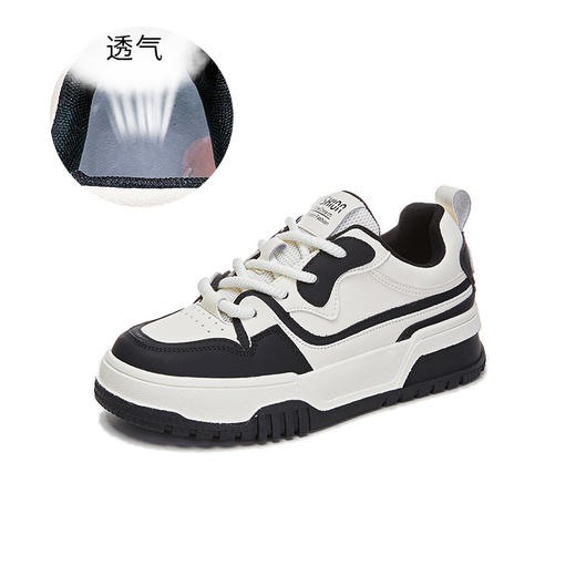 真皮小白鞋女2024春季新款平底拼色女鞋时尚休闲鞋百搭鞋子女板鞋 商品图6