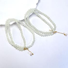 17889-S925和田玉项链-圆珠流苏加长链