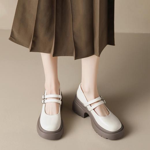 ZHRjk乐福鞋女2024春季新款软皮平底休闲爱心双带浅口玛丽珍单鞋 商品图5