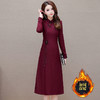 中长款加绒印花时尚连衣裙立领长袖修身洋气旗袍裙QYM-OMS-PB3170-L 商品缩略图1