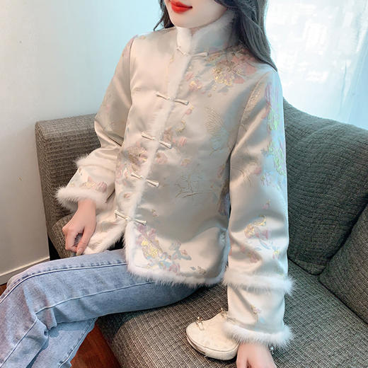 裁缝学苑AX158新中式立领复古棉服纸样女装改良旗袍式夹棉外套上衣样板 商品图4