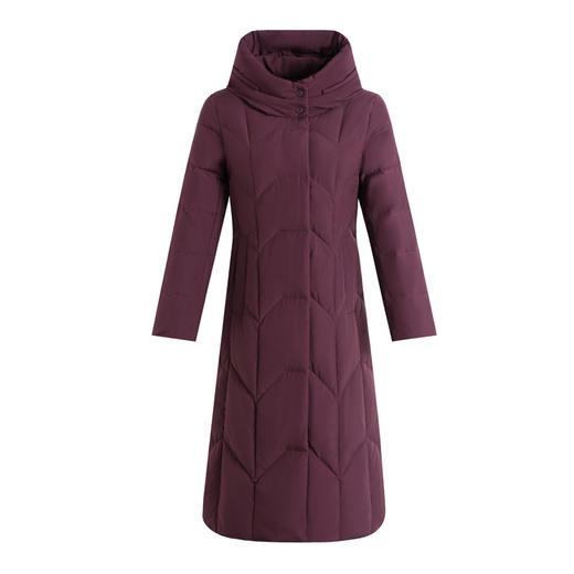 HXX 23898羽绒服过膝加厚时尚妈妈装修身连帽保暖外套 商品图4