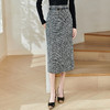 米思阳2026春季新款小香风通勤开叉半身裙修身搭配直筒一步裙0158 商品缩略图0