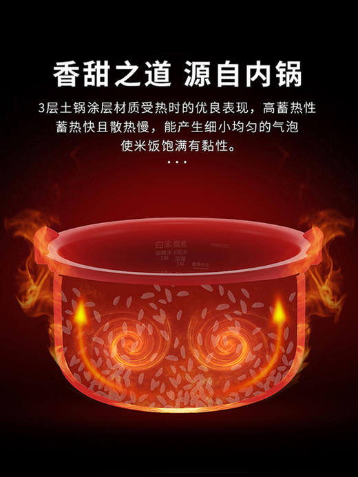 TIGER/虎牌 JPM-S10C日本进口智能压力IH土锅涂层电饭煲3L家用3-4人 商品图2