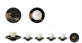 蔡超青松飞瀑茶具