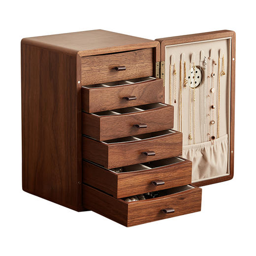 初心| 防氧化首饰盒竖款胡桃色 商品图4