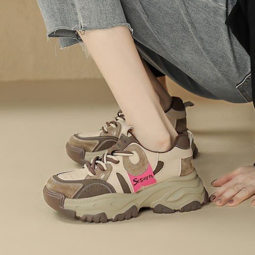 品质好货 | Safiya/索菲娅2023秋冬运动加绒厚底美拉德拼色运动老爹鞋 SF34112726 商品图0