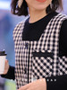 PETIT SCHAN小闪 CLO#418 Romantic chess 浪漫对弈 日本进口双面磨毛棉麻H型黑白格长马甲/背带裙 商品缩略图5