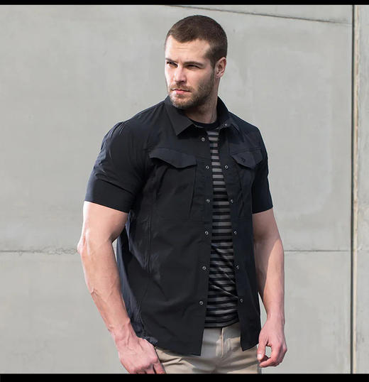 新品龙牙二代战刃短袖速干战术衬衣男士户外立领商务通勤衬衫 商品图1