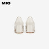 MIO米奥春季方头高跟豆豆鞋牛皮革复古通勤乐福鞋女鞋M241561801 商品缩略图4