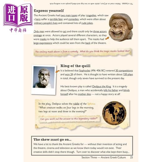 【中商原版】英国CGP KS2 Discover & Learn: History - Ancient Greeks Study Book 商品图4