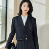 米思阳2026春季新款气质高级感竖条纹短外套职业修身直筒上衣0042 商品缩略图2