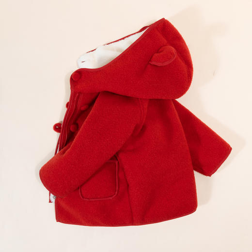 贝贝怡童装女童加绒外套新年拜年服小童国潮连帽外衣加绒保暖上衣ZB4CS013 商品图6