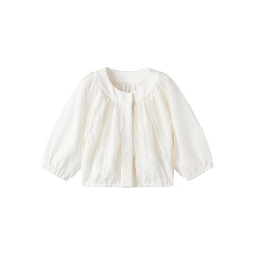 【高定系列】英氏儿童外套优雅女宝羊毛外套精致绣花网纱外套上衣 商品图4