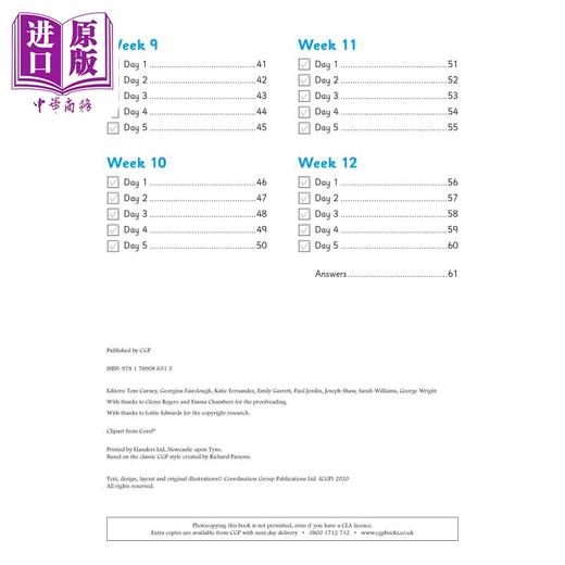 【中商原版】英国原版CGP教辅 新KS2数学日常练习书 三年级-夏季学期 New KS2 Maths Daily Practice Book Year 3 Summer Term 商品图2