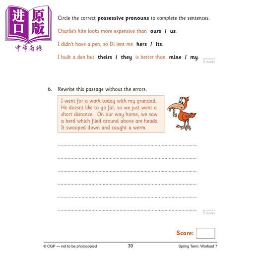 【中商原版】英国CGP KS2 English 10-Minute Weekly Workouts - Year 4 商品图4